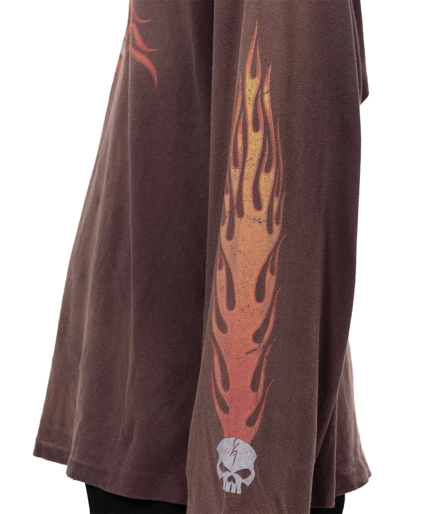 "Skull Flame" Distressed L/S T-shirt