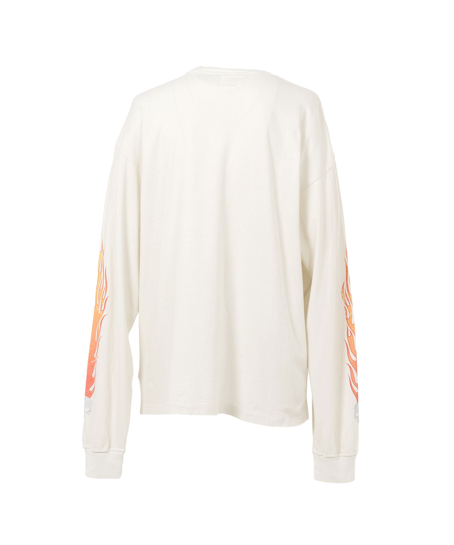 "Skull Flame" Distressed L/S T-shirt