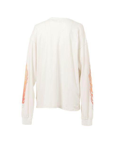 "Skull Flame" Distressed L/S T-shirt