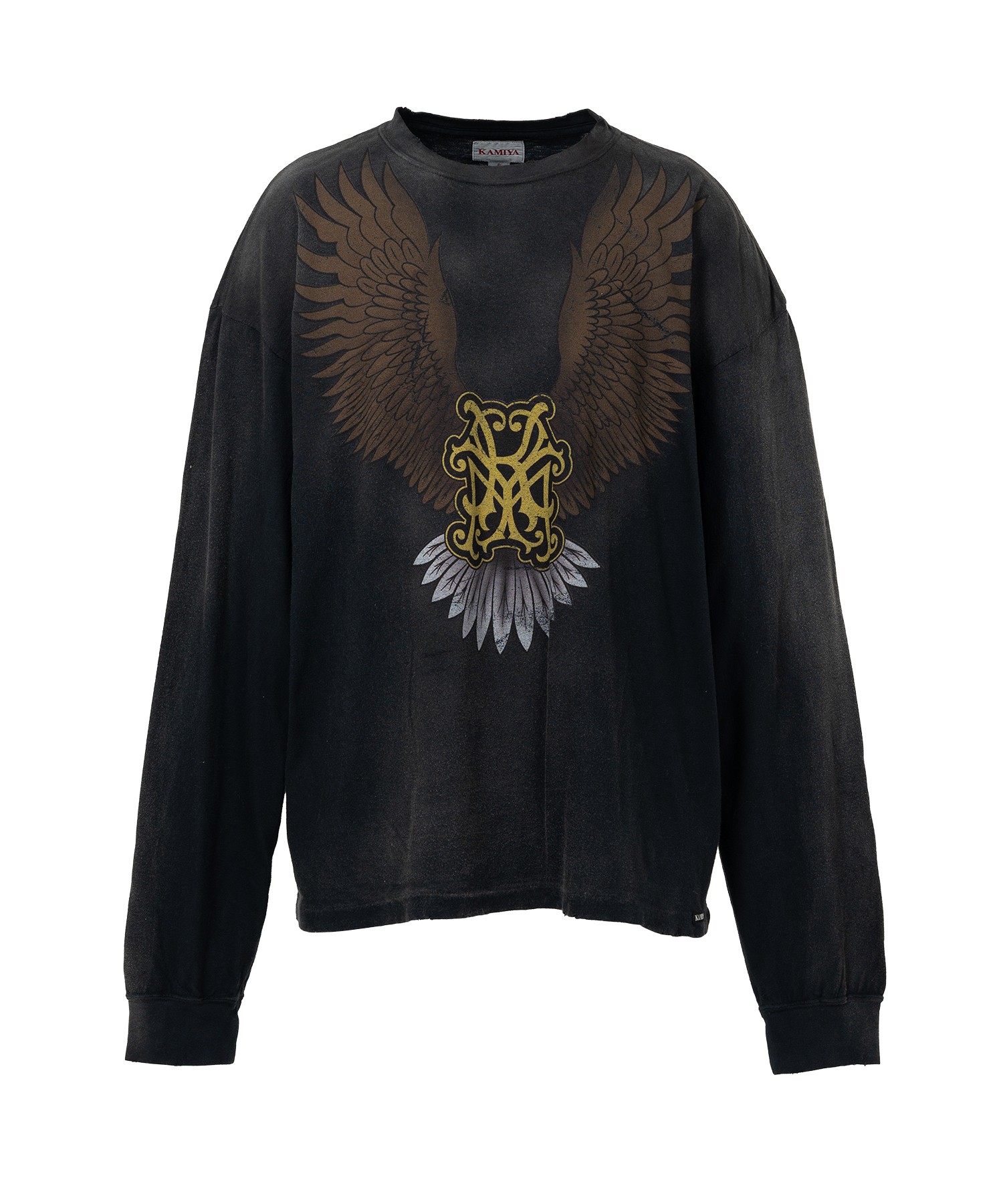 "KMY Eagle" Distressed L/S T-shirt