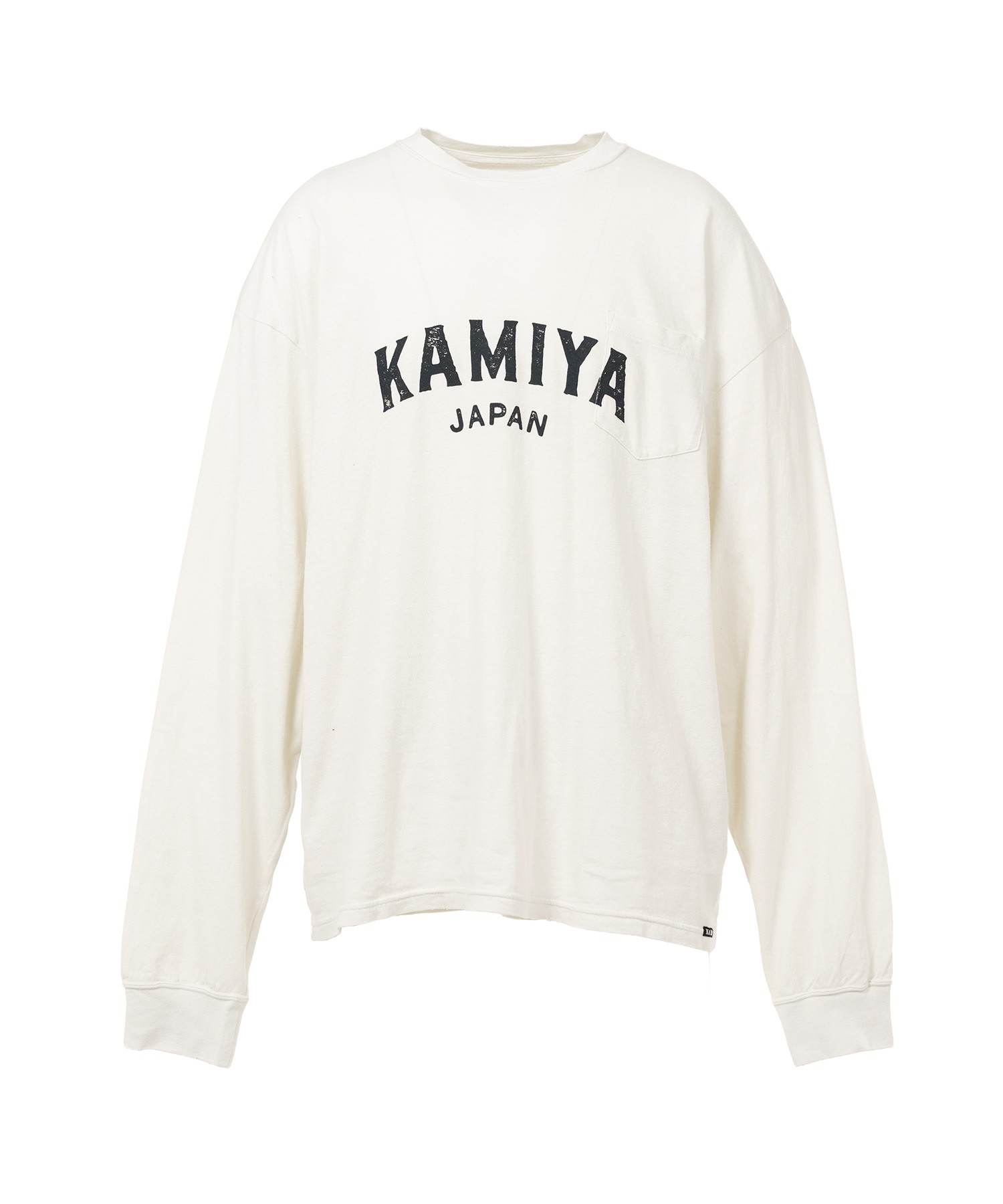 "KAMIYA logo" Distressed Pocket L/S T-shirt