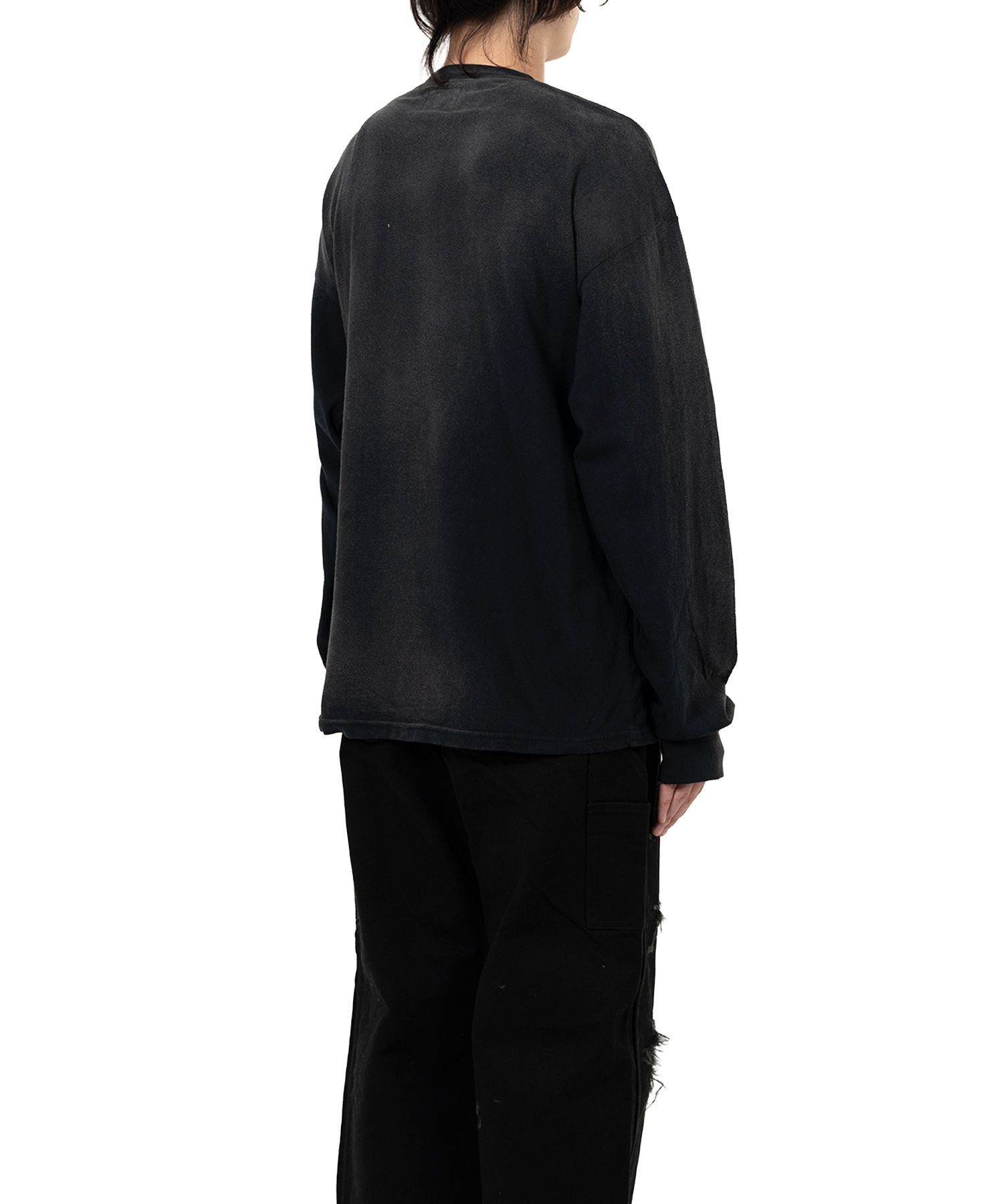 "KAMIYA logo" Distressed Pocket L/S T-shirt