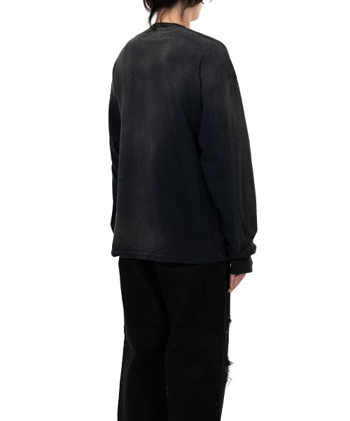 "KAMIYA logo" Distressed Pocket L/S T-shirt