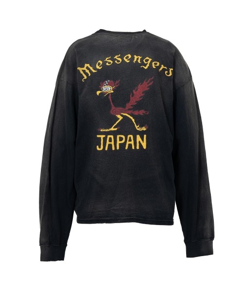 "Messenger Bird" Distressed Pocket L/S T-shirt