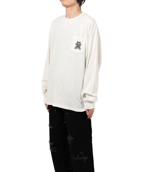 "Messenger Bird" Distressed Pocket L/S T-shirt