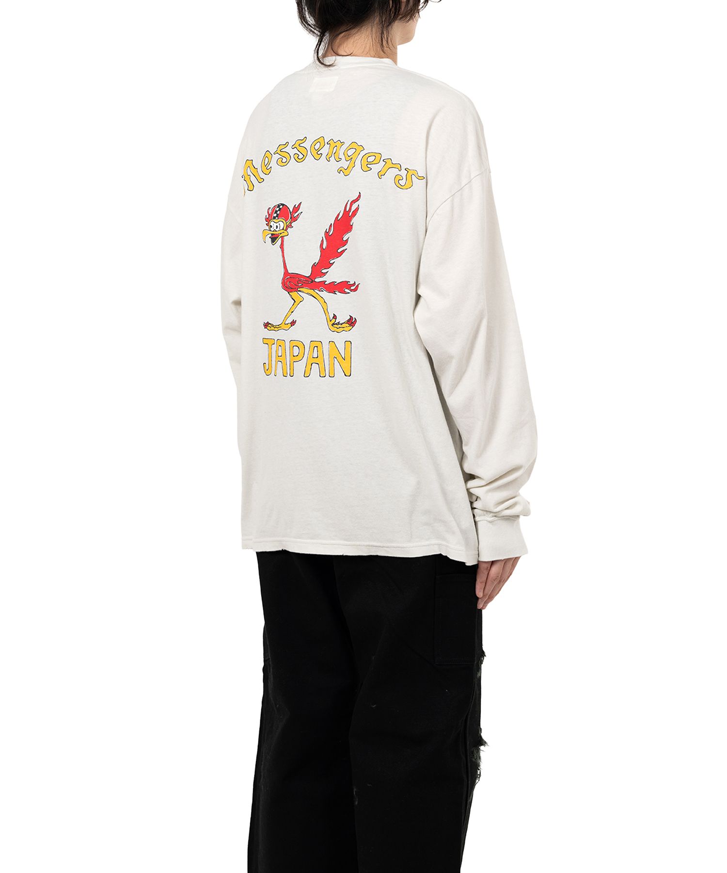 "Messenger Bird" Distressed Pocket L/S T-shirt