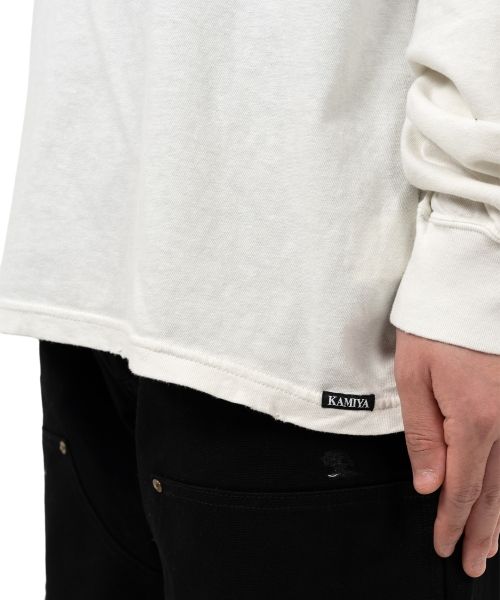 "Messenger Bird" Distressed Pocket L/S T-shirt