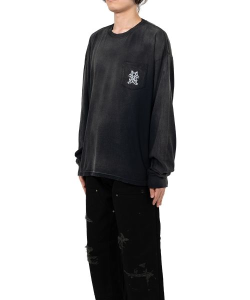 "Messenger Bird" Distressed Pocket L/S T-shirt