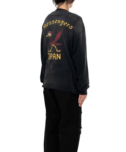 "Messenger Bird" Distressed Pocket L/S T-shirt