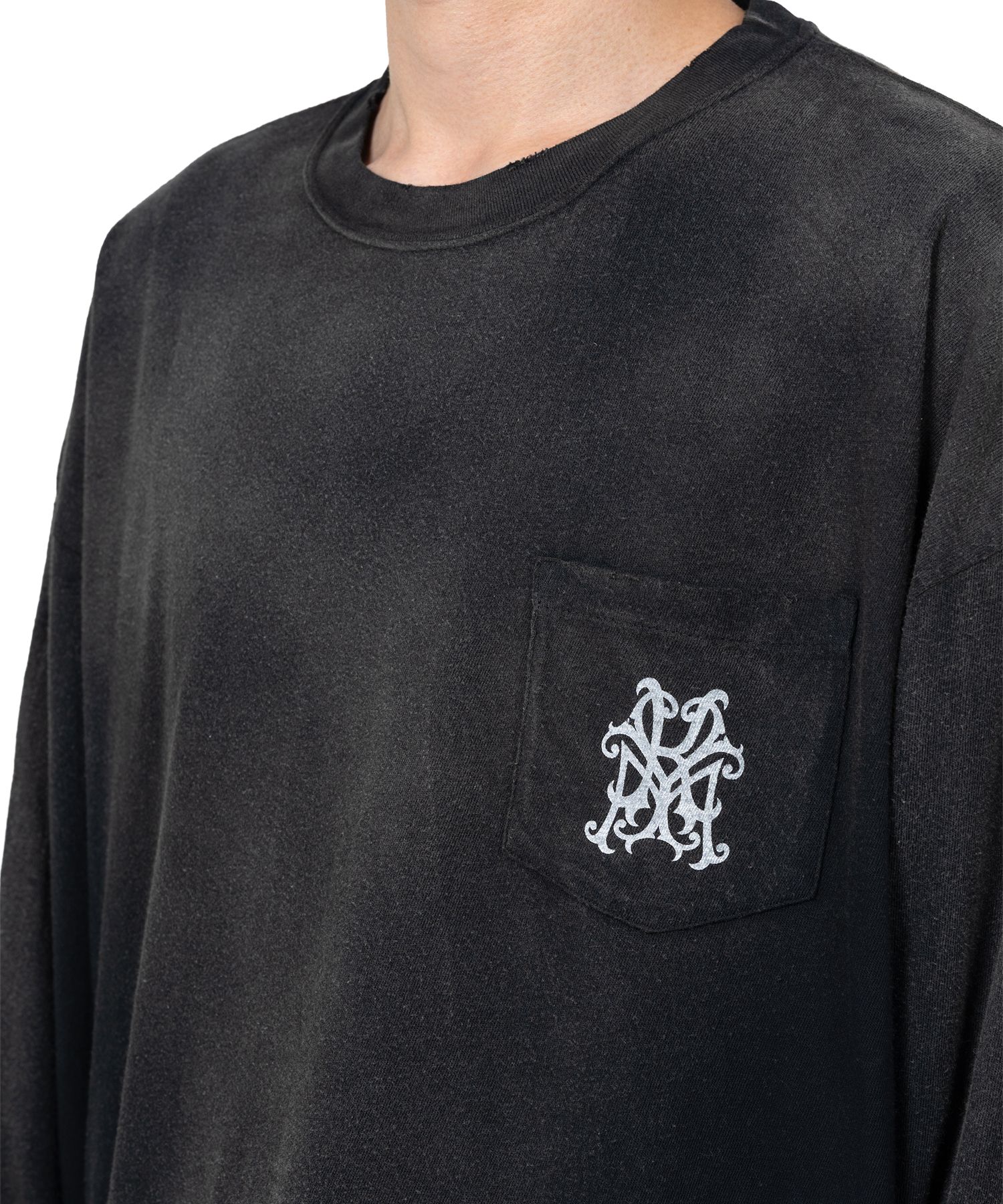 "Messenger Bird" Distressed Pocket L/S T-shirt