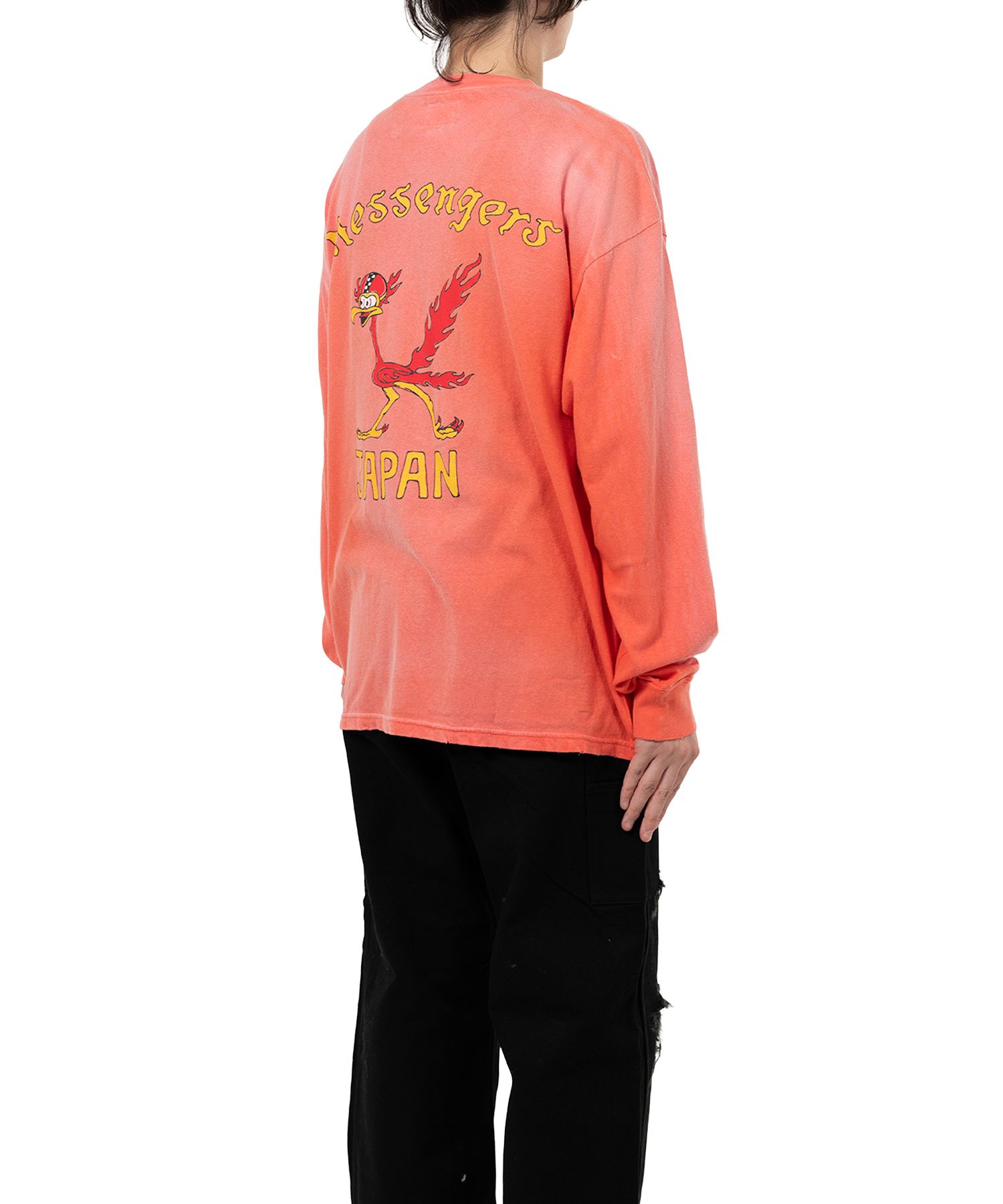 "Messenger Bird" Distressed Pocket L/S T-shirt