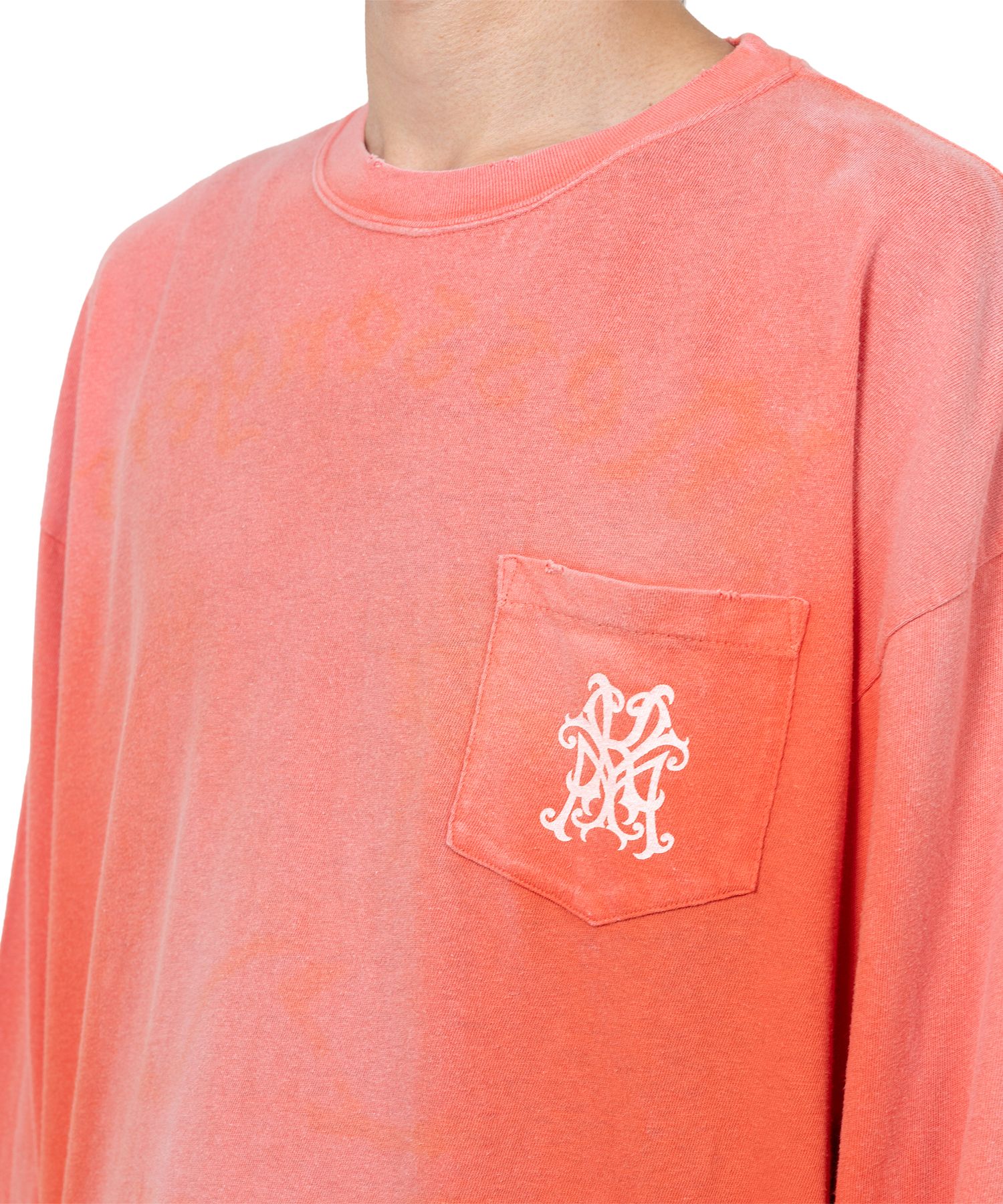 "Messenger Bird" Distressed Pocket L/S T-shirt