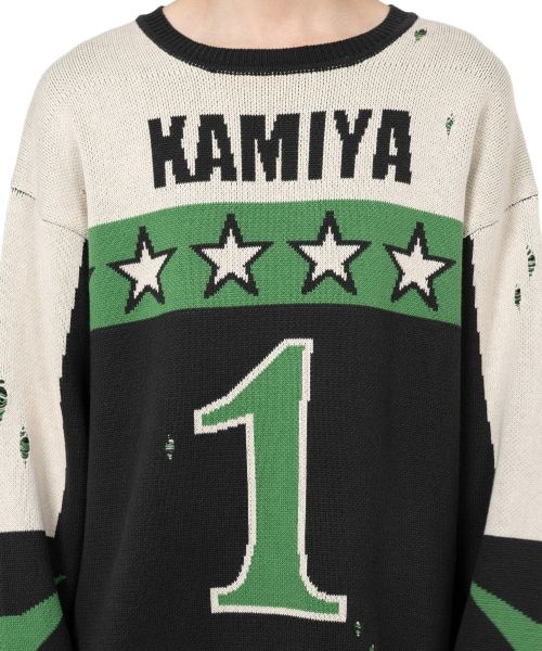 Racing Jacquard Knit Sweater