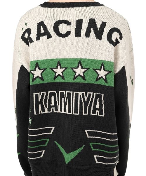 Racing Jacquard Knit Sweater
