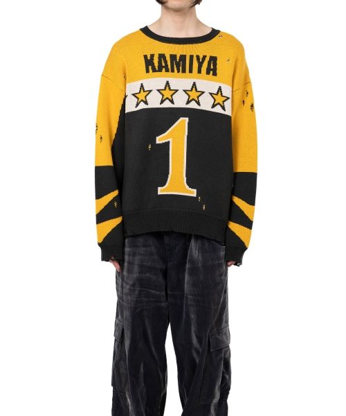 Racing Jacquard Knit Sweater