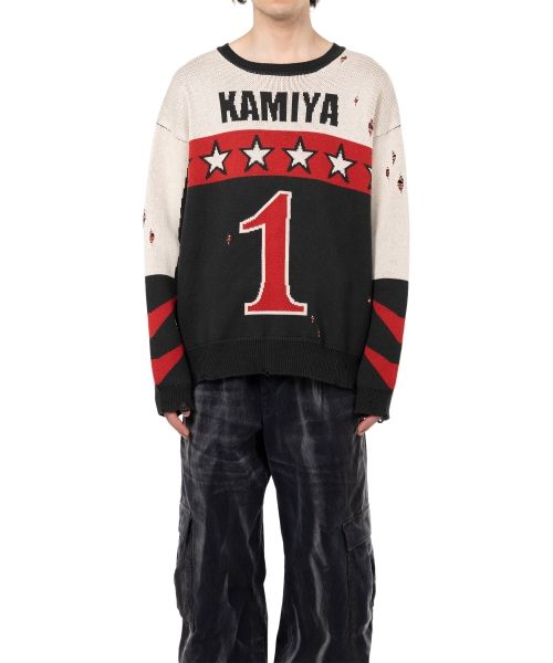 Racing Jacquard Knit Sweater