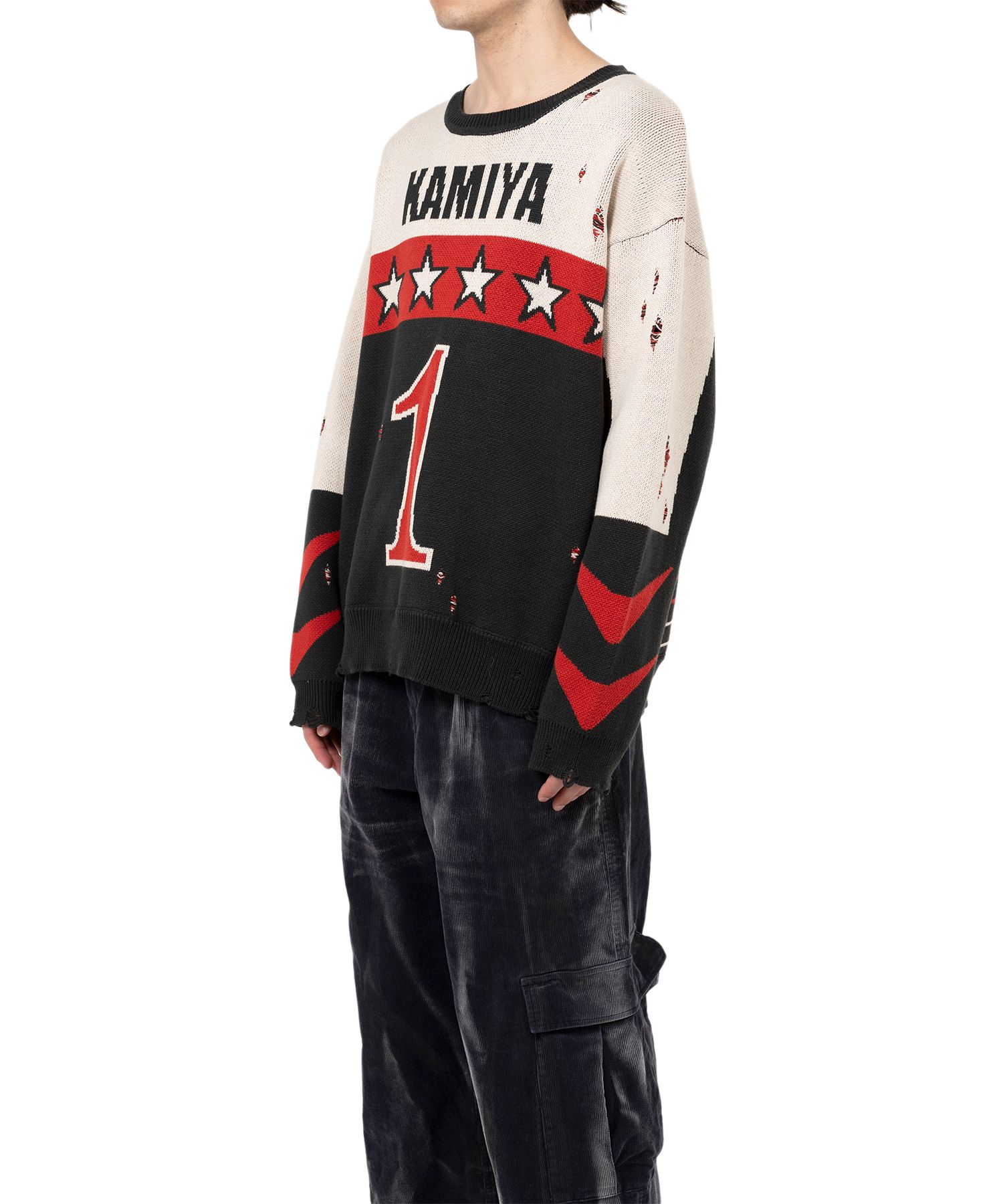 Racing Jacquard Knit Sweater