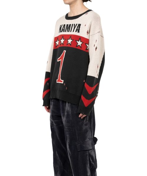 Racing Jacquard Knit Sweater