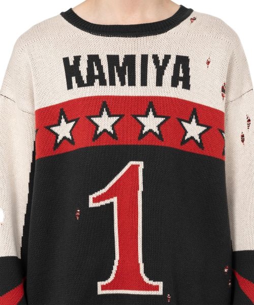 Racing Jacquard Knit Sweater