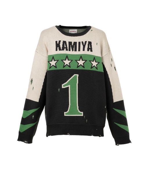 Racing Jacquard Knit Sweater