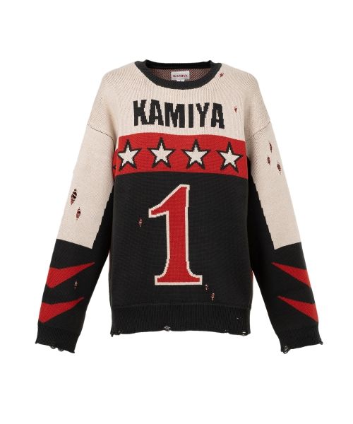 Racing Jacquard Knit Sweater