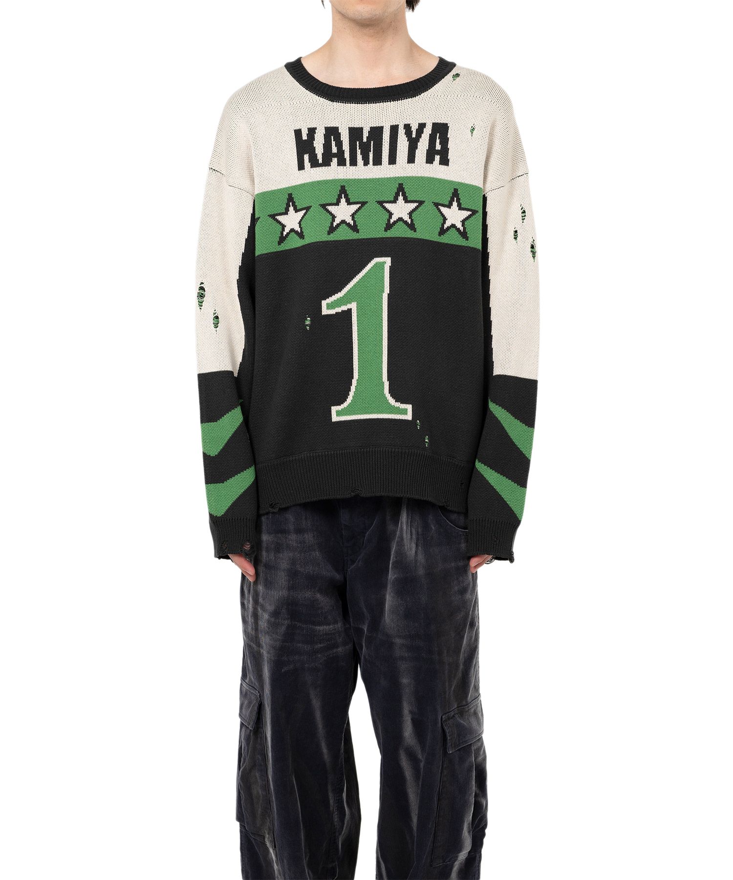 Racing Jacquard Knit Sweater