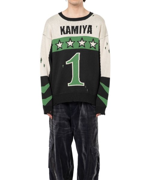 Racing Jacquard Knit Sweater