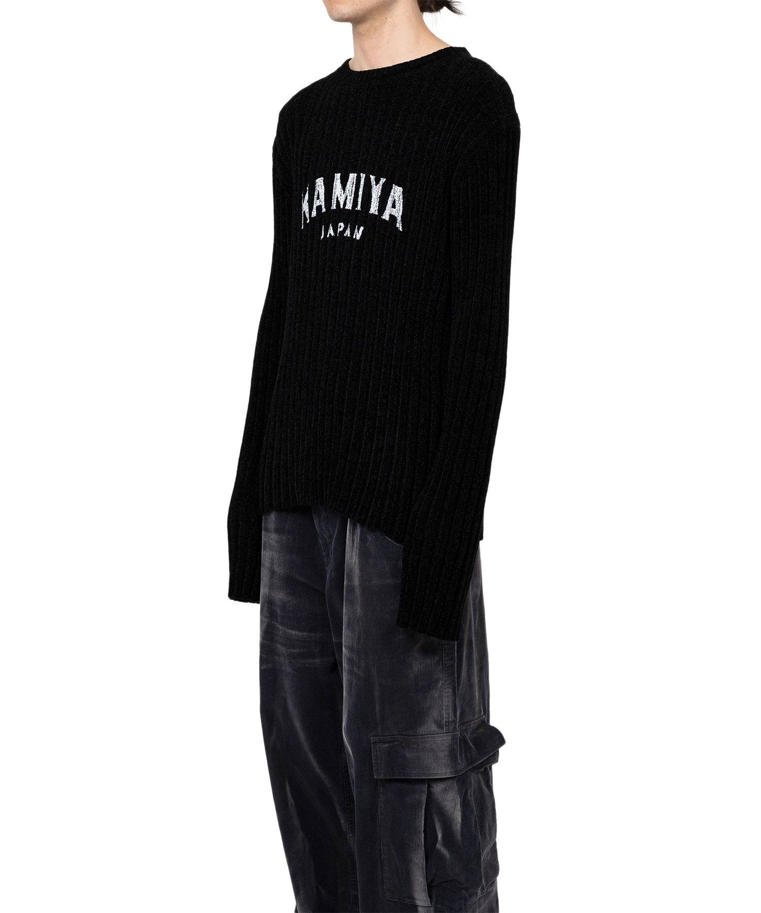 "KAMIYA logo" Ribbed Knit Sweater