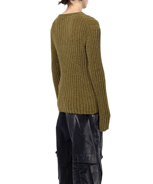 "KAMIYA logo" Ribbed Knit Sweater