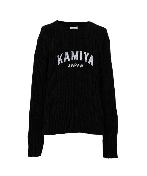 "KAMIYA logo" Ribbed Knit Sweater