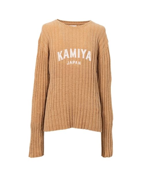 "KAMIYA logo" Ribbed Knit Sweater