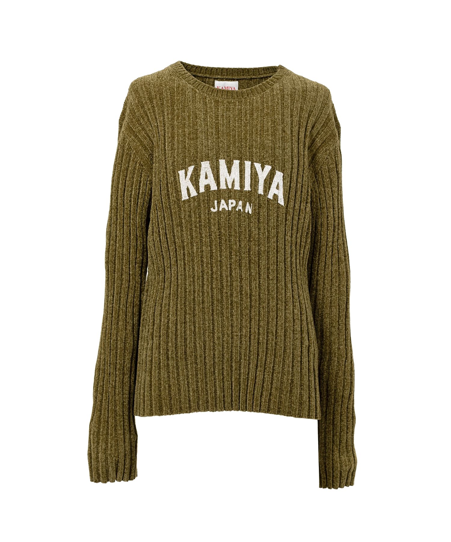 "KAMIYA logo" Ribbed Knit Sweater