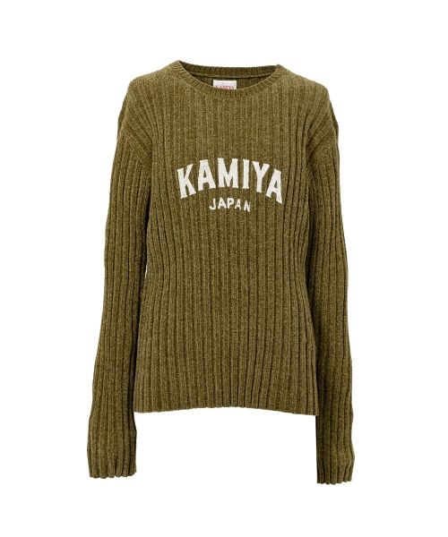 "KAMIYA logo" Ribbed Knit Sweater