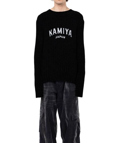 "KAMIYA logo" Ribbed Knit Sweater