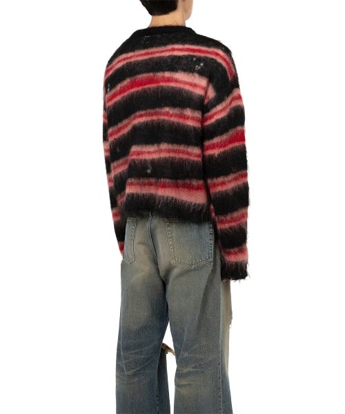 Distorted Border Mohair Knit Sweater