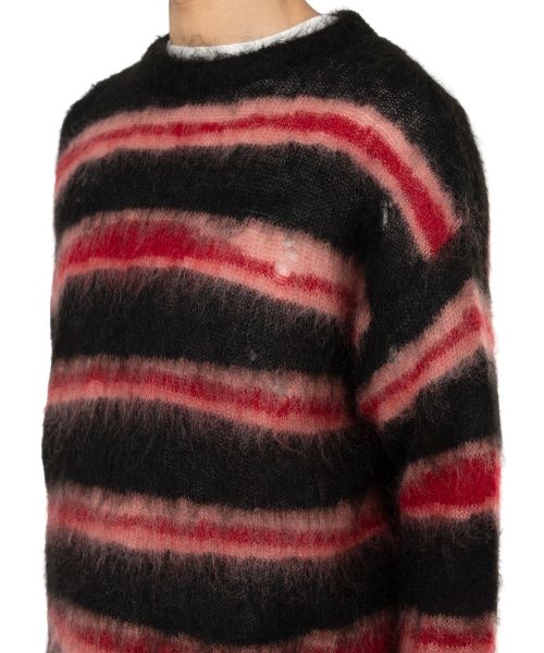 Distorted Border Mohair Knit Sweater