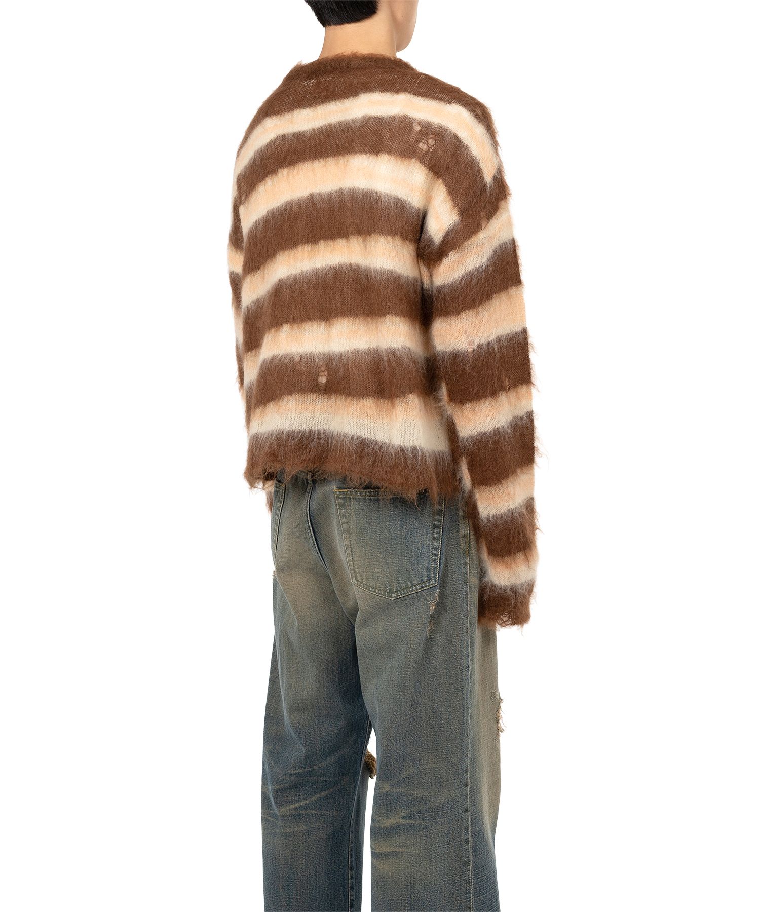 Distorted Border Mohair Knit Sweater