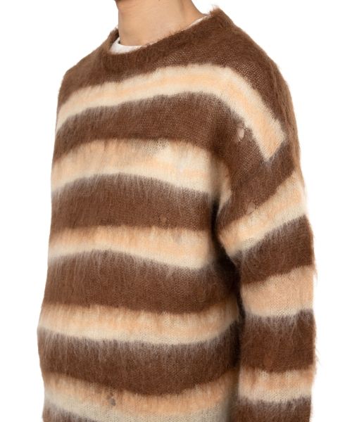 Distorted Border Mohair Knit Sweater