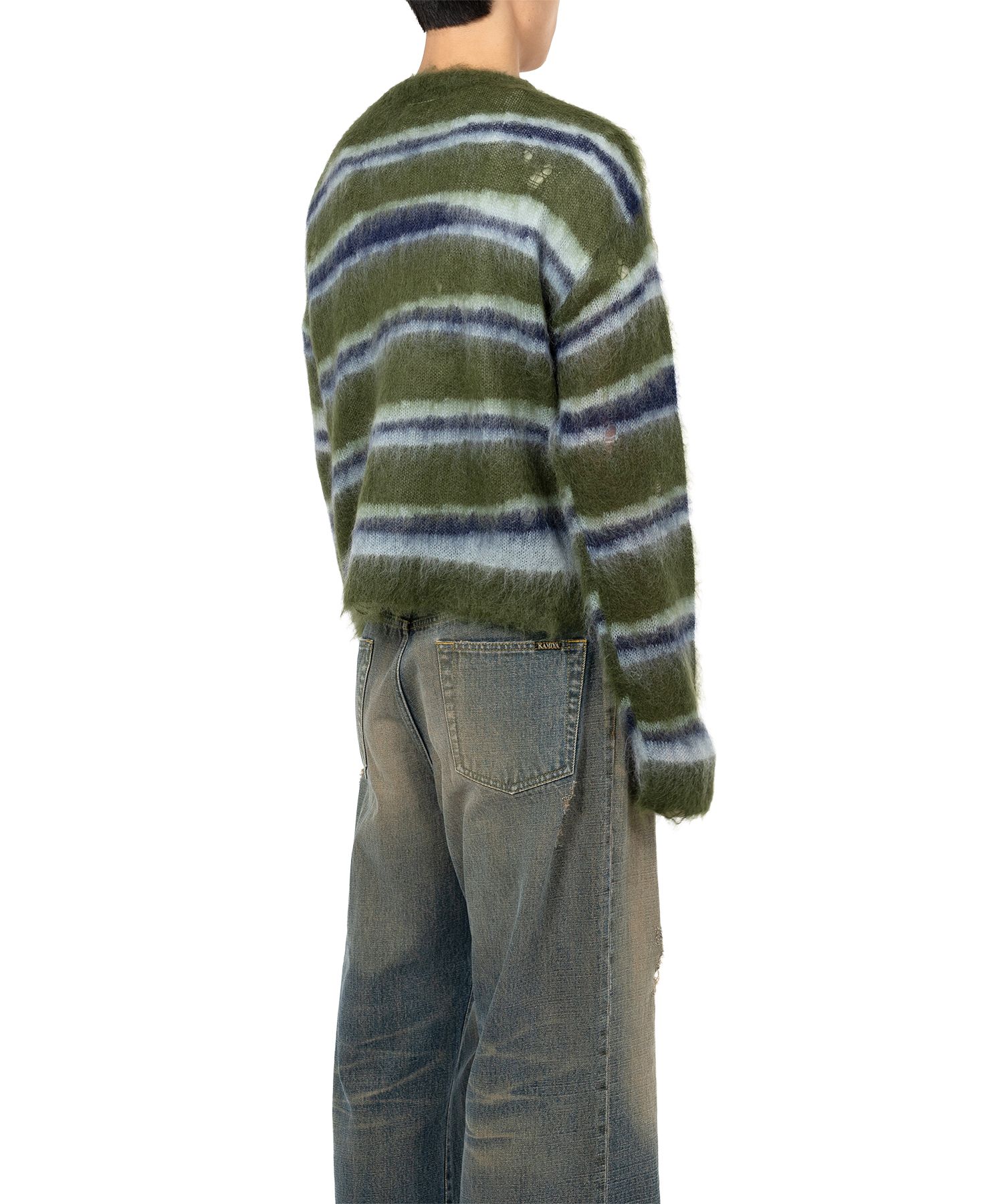 Distorted Border Mohair Knit Sweater
