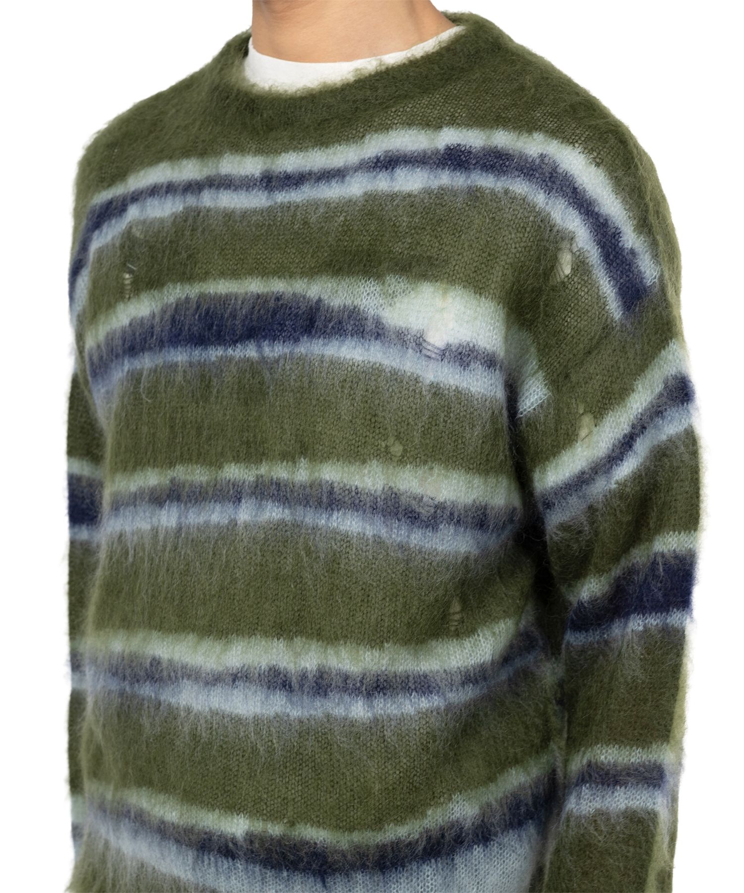 Distorted Border Mohair Knit Sweater