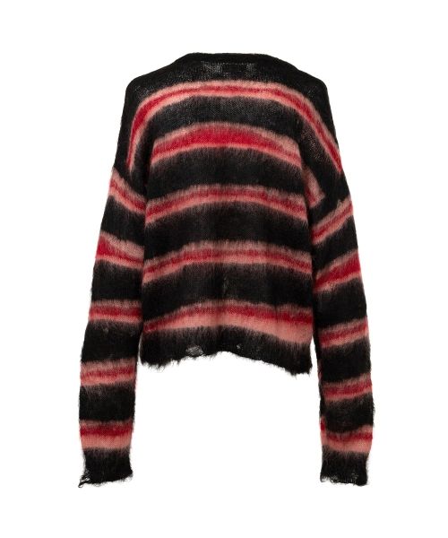 Distorted Border Mohair Knit Sweater