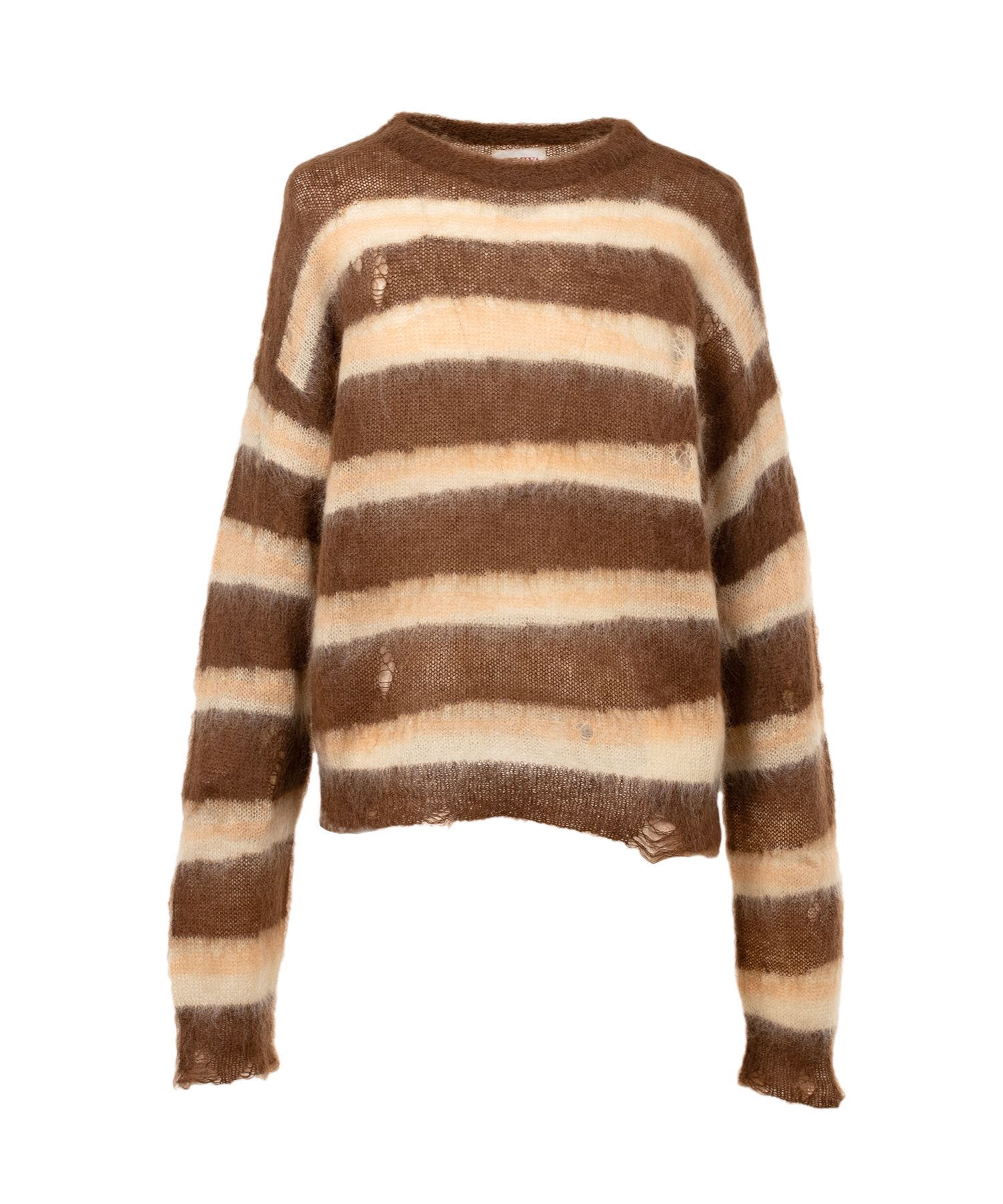 Distorted Border Mohair Knit Sweater