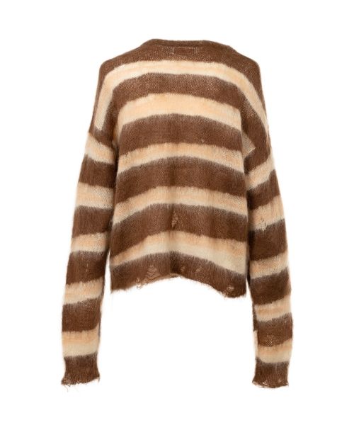 Distorted Border Mohair Knit Sweater