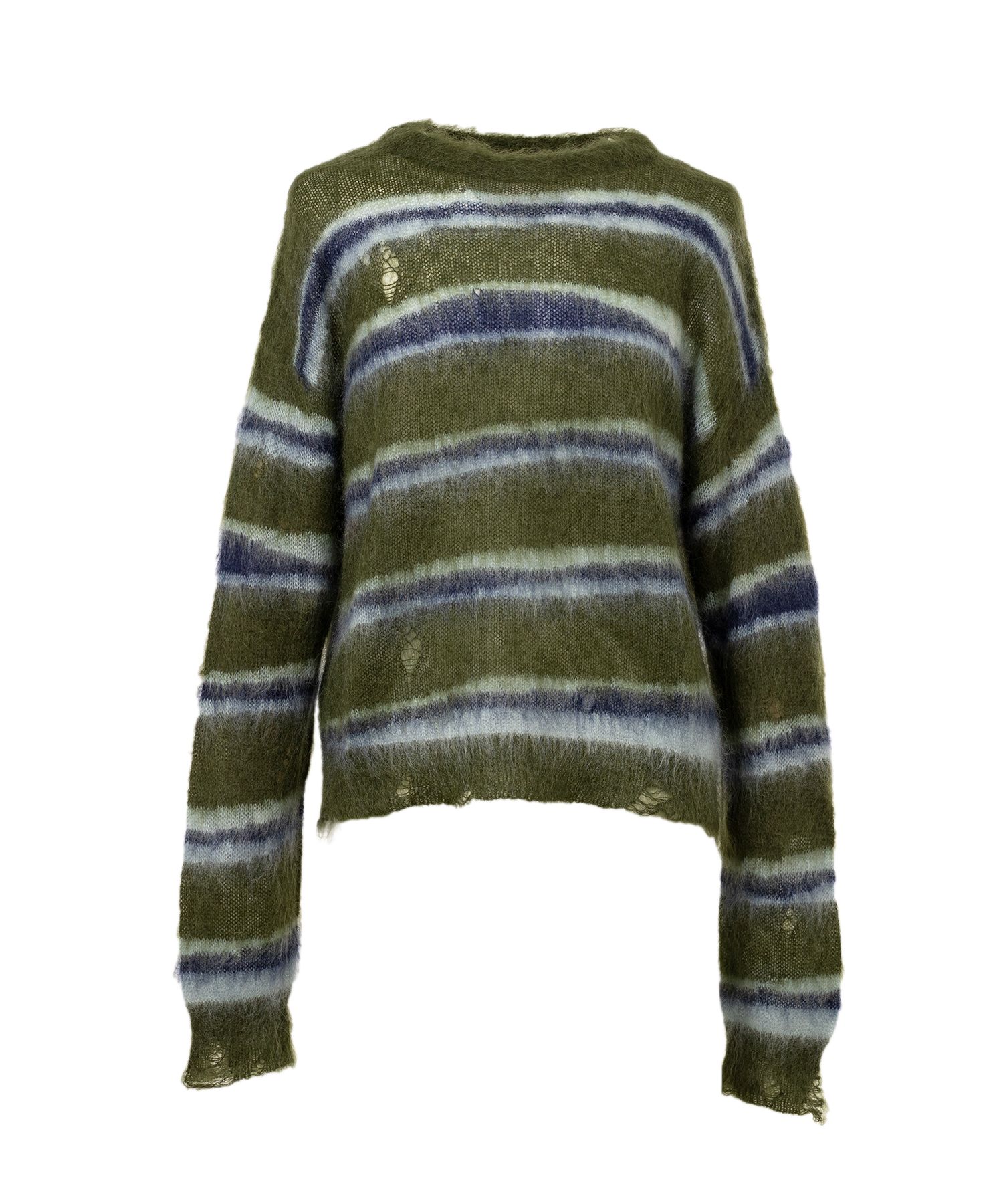 Distorted Border Mohair Knit Sweater