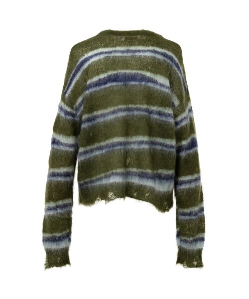 Distorted Border Mohair Knit Sweater