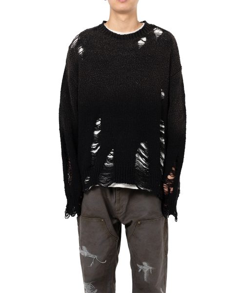 Maison Mihara Yasuhiro メッシュニットセーター ブラック Maison MIHARA YASUHIRO（メゾンミハラヤスヒロ）の「Crochet