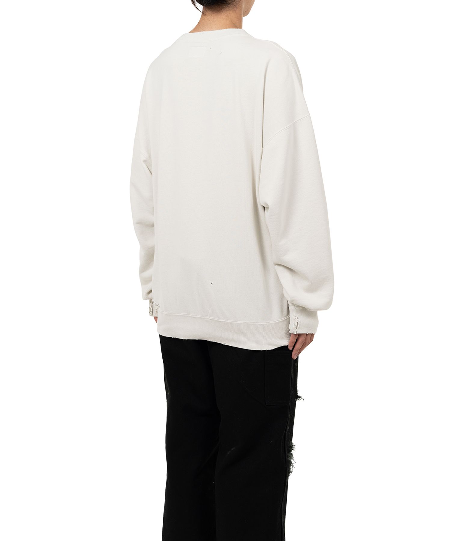 Distressed Henry Neck Sweatshirt