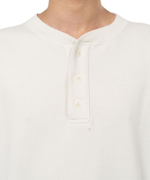 Distressed Henry Neck Sweatshirt