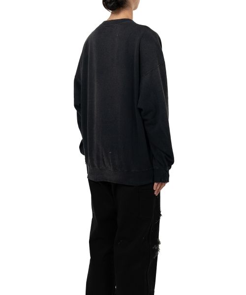 Distressed Henry Neck Sweatshirt