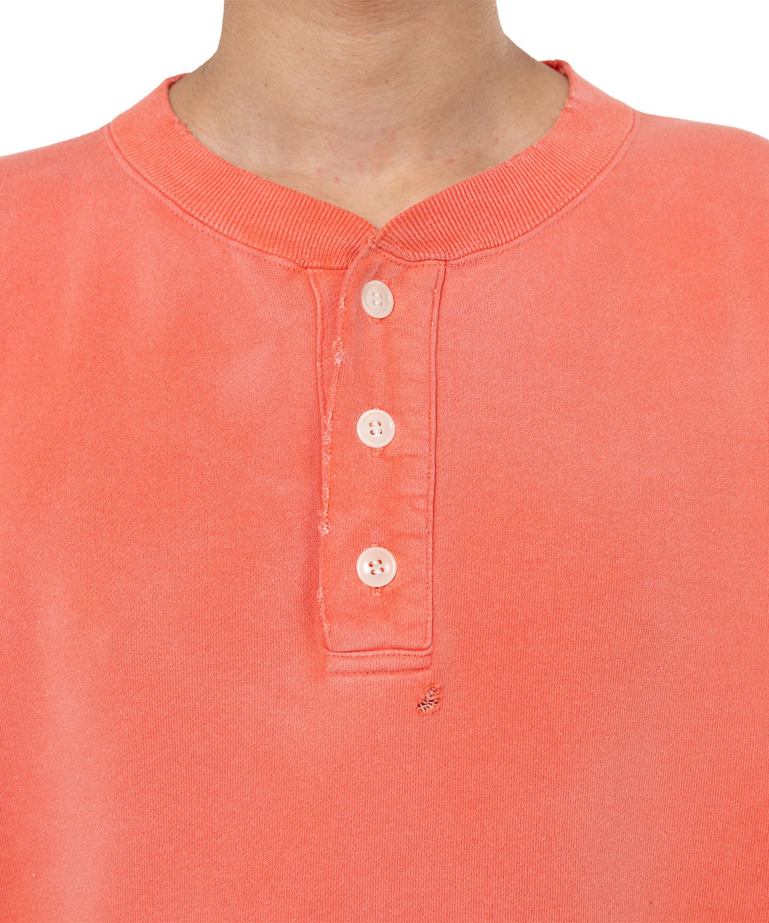 Distressed Henry Neck Sweatshirt